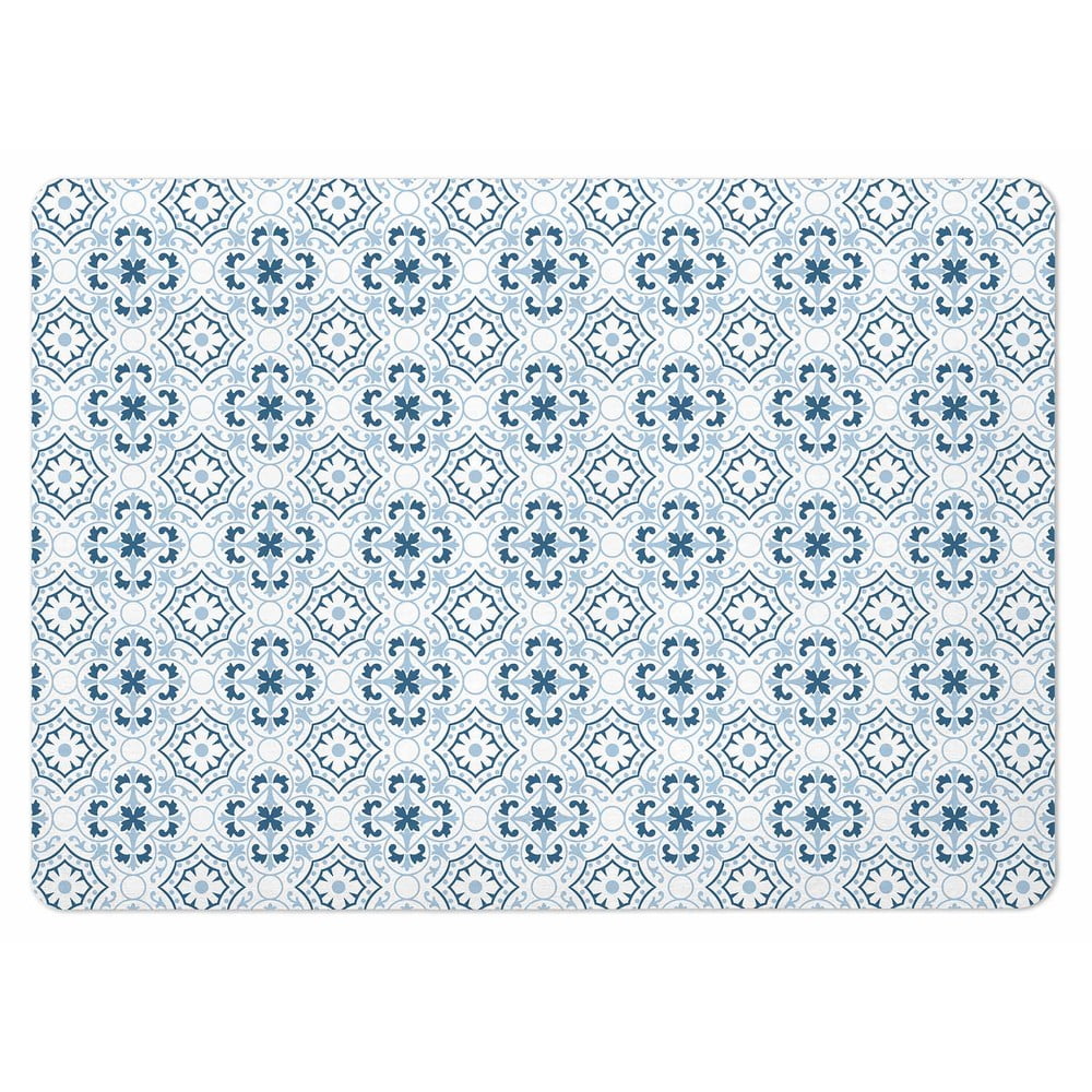 Covoraș de baie alb-albastru din diatomit 50x70 cm Atlanta – douceur d\'intérieur