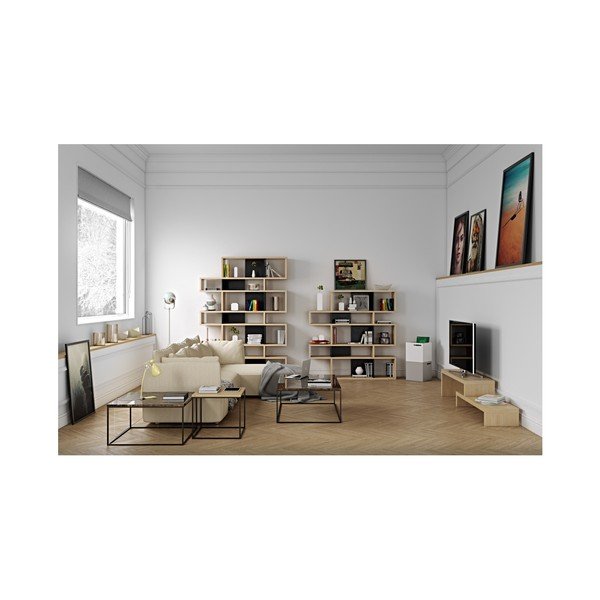 Măsuță TemaHome Gleam din marmură, cu picioare negre, 75 cm, maro-image-3