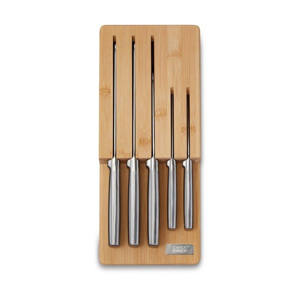 Set de cuțite cu suport din oțel inoxidabil 5 buc. Elevate Bamboo – Joseph Joseph
