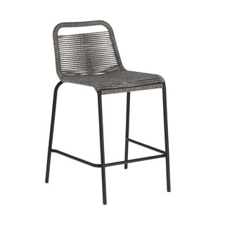 Scaun bar de grădină cu structură din oțel Kave Home Glenville, înălțime 62 cm, gri