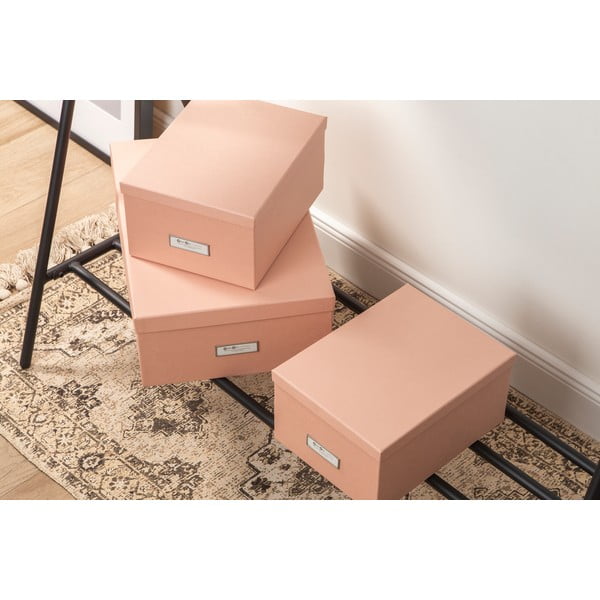 Cutii de depozitare 3 buc. din carton cu capac Inge – Bigso Box of Sweden-image-3