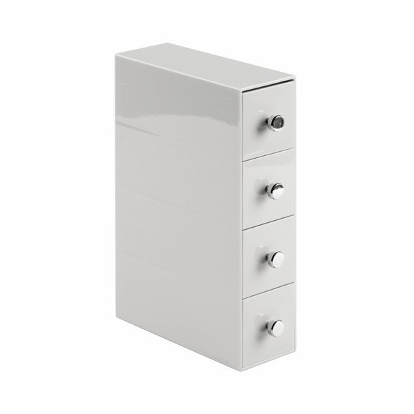 Organizator cu 4 sertare InterDesign Cosmetic, alb-image-2