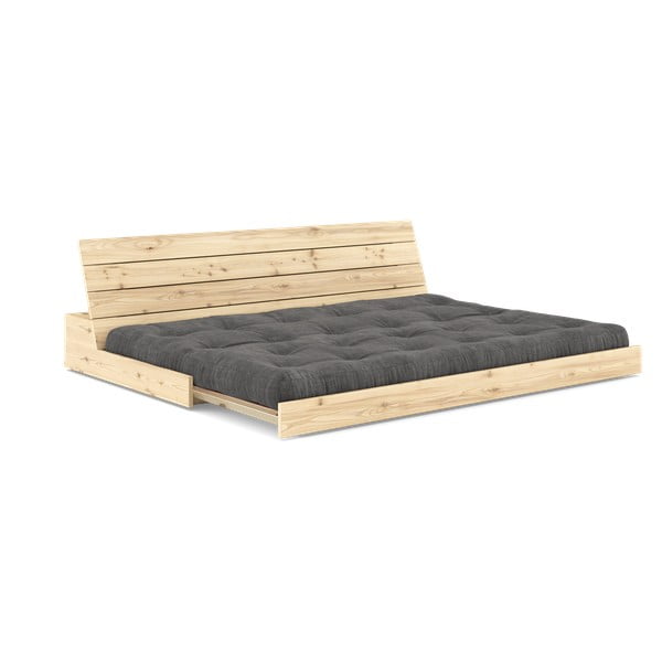 Canapea negru-gri antracit extensibilă cu tapițerie din catifea reiată  196 cm Base – Karup Design-image-4