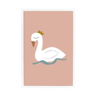 Poster de perete în ramă albă Bloomingville Mini Xander Swan, 45 x 65 cm