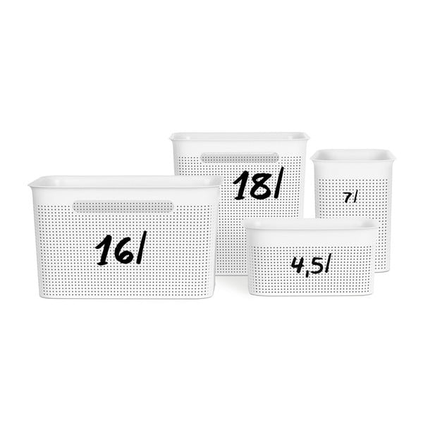 Coș de depozitare din plastic reciclat alb Brisen - Rotho-image-2
