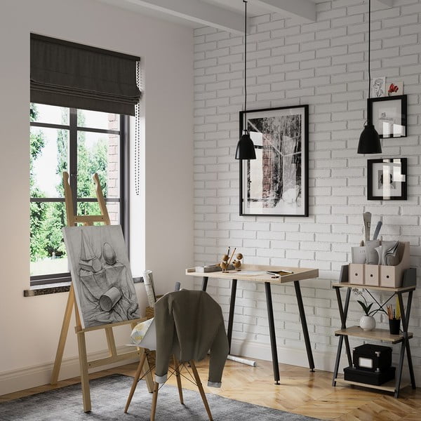 Birou cu blat cu aspect de lemn de nuc 30x50 cm Hexe – Homede-image-1