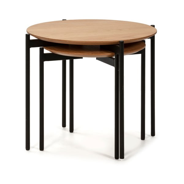 Set 2 măsuțe auxiliare în decor de lemn Markeric Piera-image-2