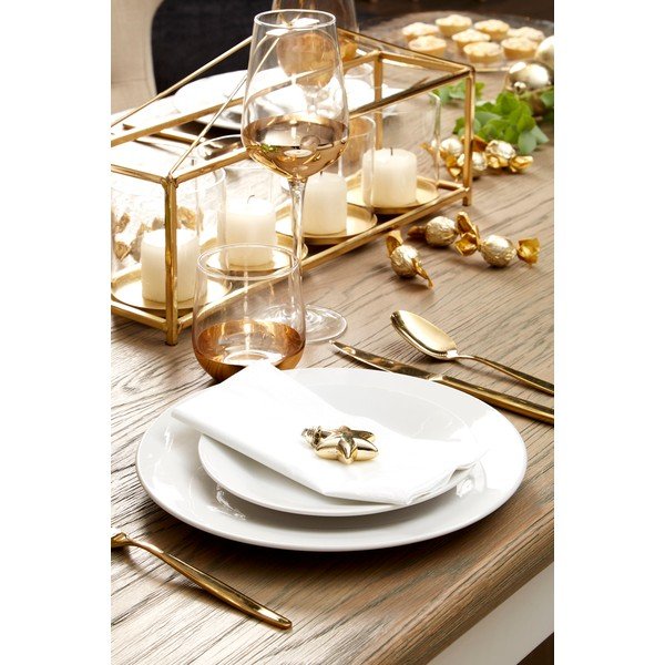 Set 4 pahare pentru vin cu detalii aurii Premier Housewares Horizon-image-1