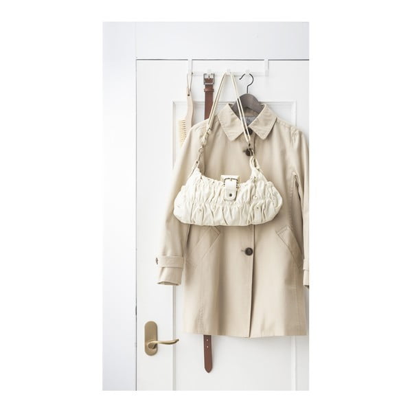 Cuier de ușă alb din metal 30 cm Tower – YAMAZAKI-image-1