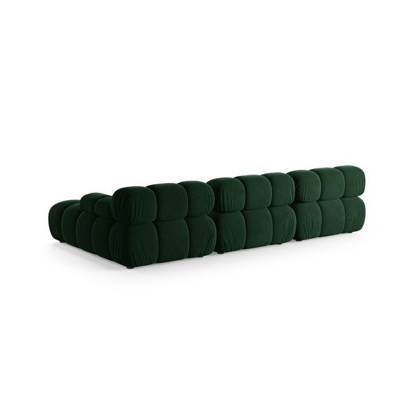 Colțar modular verde închis cu tapițerie din catifea (cu colț pe partea dreaptă/cu șezlong) – Micadoni -image-3