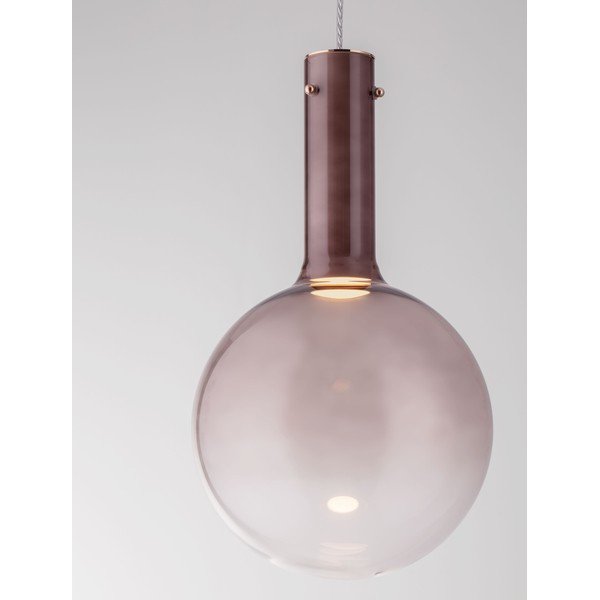 Lustră maro LED cu intensitate reglabilă din sticlă ø 25 cm Nostos – Nova Luce-image-2