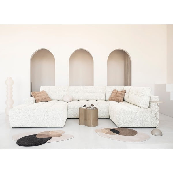 Colțar modular crem extensibil/cu spațiu de depozitare (cu colț pe partea dreaptă) Lulu – Miuform-image-2