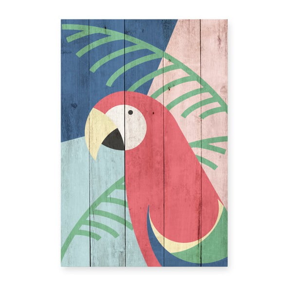 Tablou din lemn Really Nice Things Parrot, 40 x 60 cm
