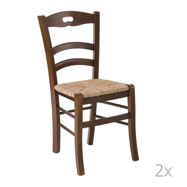 Set 2 scaune cu șezut din paie Castagnetti Niding