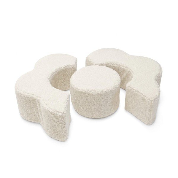 Teren de joacă din spumă crem 3 buc. din material bouclé înălțime 27 cm 88x90 cm – Meowbaby-image-4