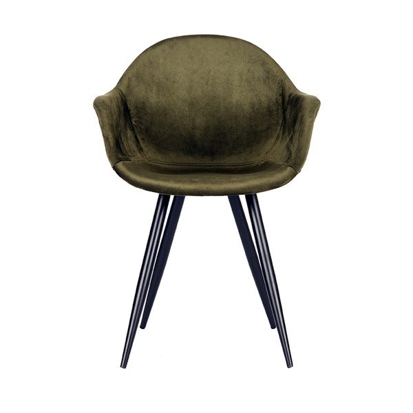 Scaune de dining kaki 2 buc. din catifea Forli – LABEL51-image-1