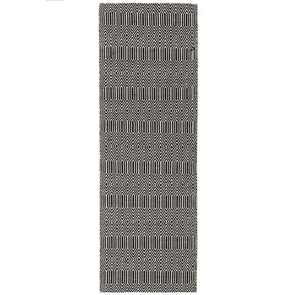 Covor tip traversă din lână negru 66x200 cm Sloan – Asiatic Carpets