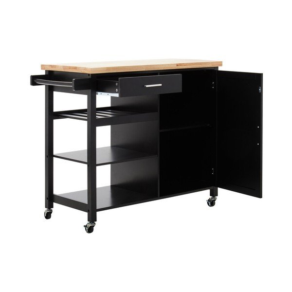 Insulă de bucătărie cu roți din lemn de arbore de cauciuc 48x105 cm Frankfurt – Premier Housewares-image-4