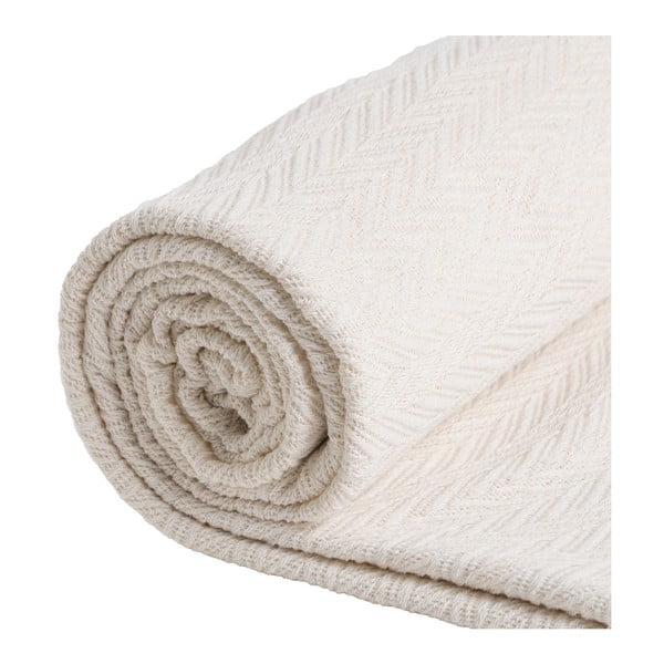 Cuvertură crem din bumbac reciclat 180x260 cm Spike – Ixia-image-4
