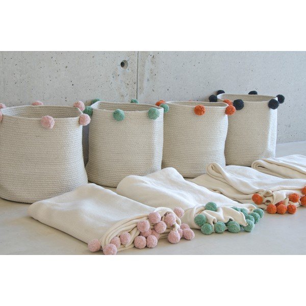 Coș de jucării pentru copii crem din material textil ø 30x30 cm Bubbly – Lorena Canals-image-3