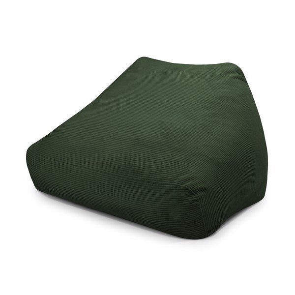 Fotoliu bean bag verde cu tapițerie din catifea reiată Sofa Snug – SLOWDOWN