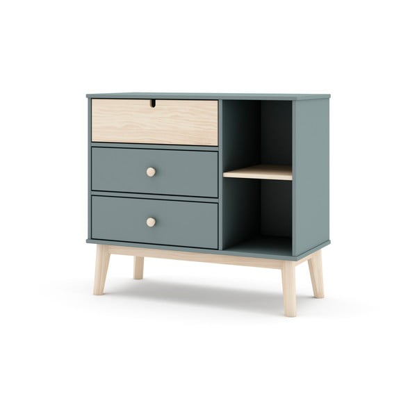 Comodă de copii verde prăfuit 90x81x40 cm Estefania – Marckeric-image-2