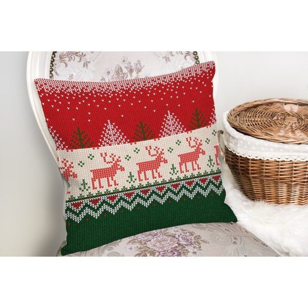Față de pernă 43x43 cm  cu model de Crăciun Merry Christmas – Mila Home-image-1
