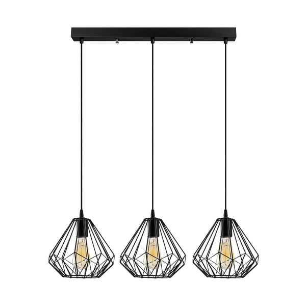 Lustră neagră cu abajur din metal Diamond – Opviq lights