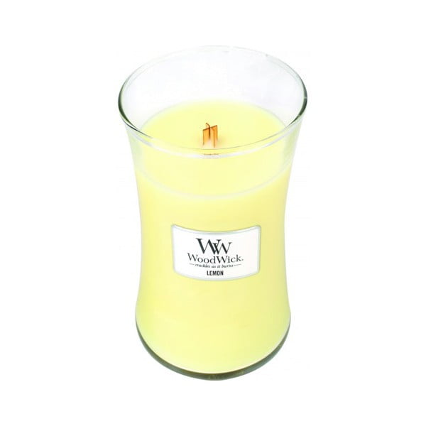 Lumânare parfumată WoodWick în vază ovală Lively Lemonade, 130 ore