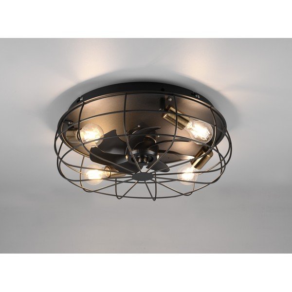 Plafonieră negru-mat cu control prin telecomandă, cu ventilator Trondheim – Reality-image-1