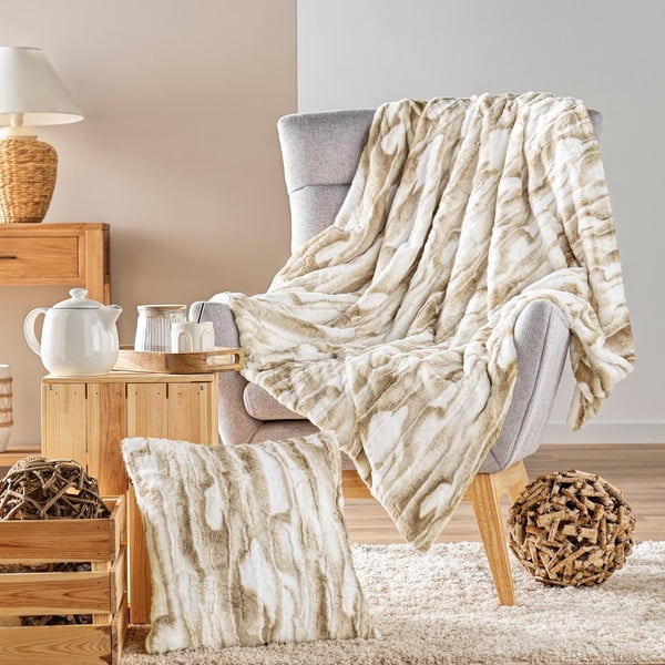 Pernă decorativă din blană artificială 45x45 cm Cheyenne – douceur d'intérieur-image-1