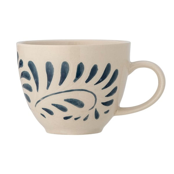 Cană albă-albastră din gresie 240 ml Heikki – Bloomingville