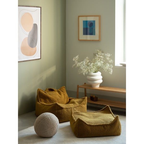 Fotoliu puf pentru copii maro cu tapițerie din țesătură bouclé Chair – Wigiwama-image-3
