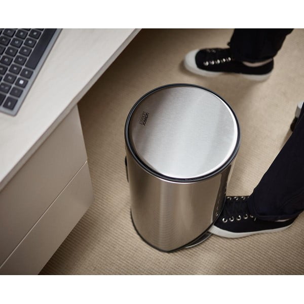 Coș de gunoi argintiu lucios cu pedală din oțel inoxidabil 10 l Arc – Joseph Joseph-image-4