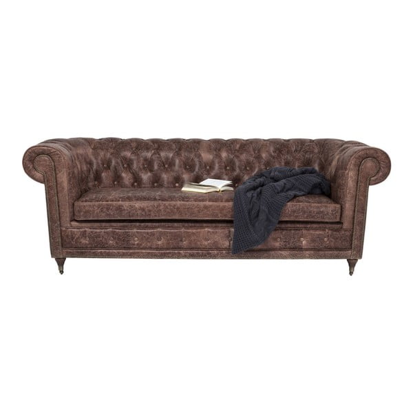 Canapea cu 3 locuri cu husă din piele Kare Design Oxford Vintage, maro