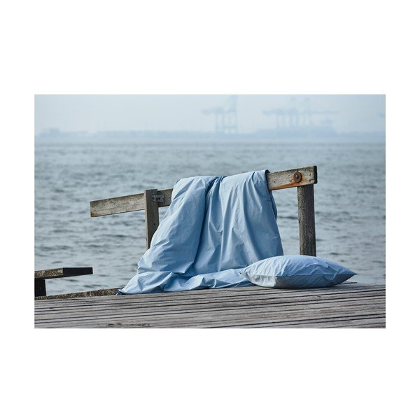 Lenjerie de pat albastră din bumbac percal pentru pat dublu/extinsă 200x220 cm Crisp – Södahl-image-3