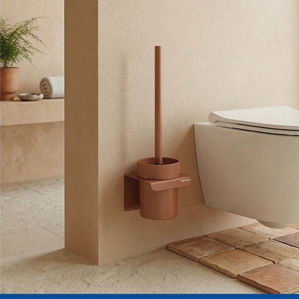Perie de WC maro autoadezivă cu Turbo-Loc din plastic Lizan – Wenko-image-1