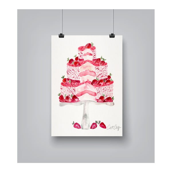 Poster Americanflat Americanflat Strawberry Cake, 30 x 42 cm