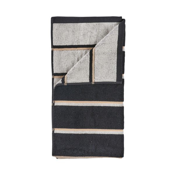 Prosop negru/gri deschis din bumbac 70x140 cm Sauna – Zone