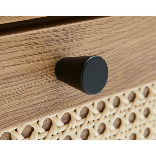 Comodă în culoare naturală joasă cu aspect de lemn de stejar 80x75 cm Pensacola – Unique Furniture-image-4