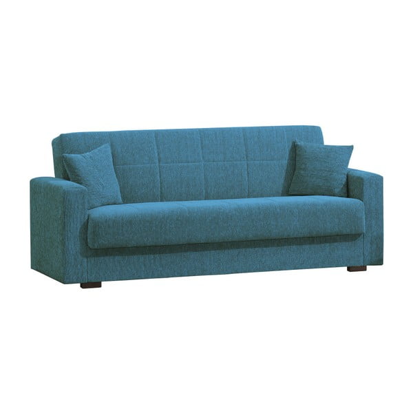 Canapea extensibilă de 2 persoane cu spațiu de depozitare, Esidra Relax, albastru