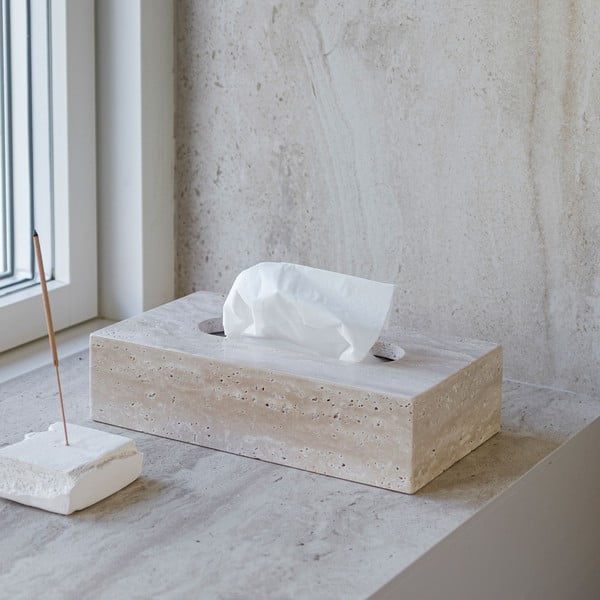 Cutie pentru șervețele din piatră Travertine – Mette Ditmer Denmark-image-1
