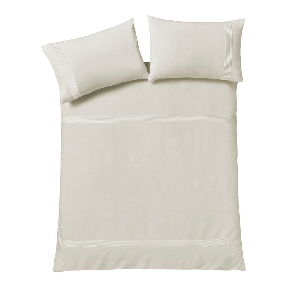 Lenjerie de pat crem pentru pat dublu 200x200 cm Pintuck Easy Iron Percale – Catherine Lansfield