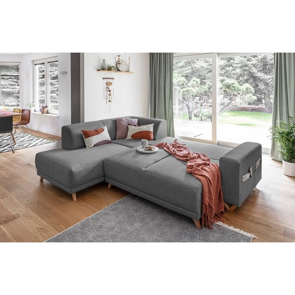 Colțar gri extensibil/cu spațiu de depozitare (cu colț pe partea stângă/în formă de ”L”) Classy Sophie – Miuform-image-4