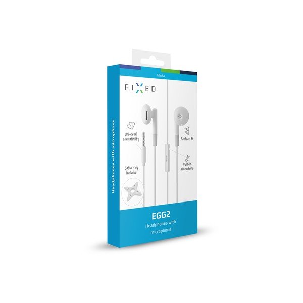 Căști albe cu microfon Fixed EGG2-image-2