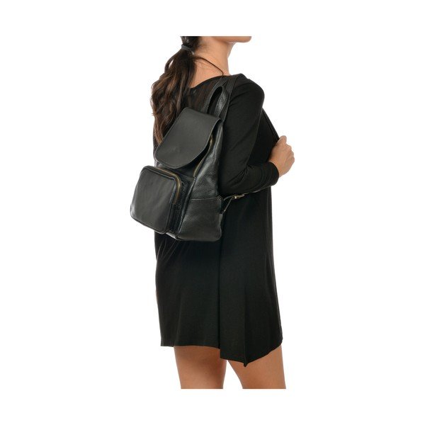 Rucsac din piele Luisa Vannini Sienna, negru-image-2