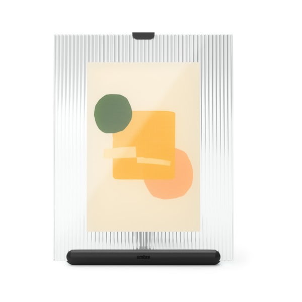 Ramă foto neagră cu picior de susținere din sticlă 16x20 cm Flute – Umbra