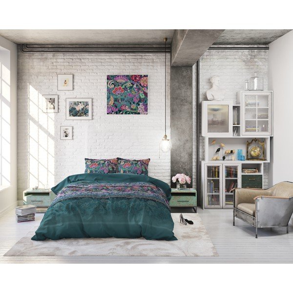 Lenjerie pentru pat dublu Sleeptime Paisley, 200 x 220 cm, verde-image-4
