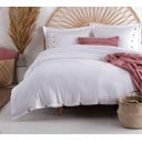 Lenjerie de pat albă din bumbac ranforcé pentru pat de o persoană 140x200 cm Como Striped – Mila Home Luxury