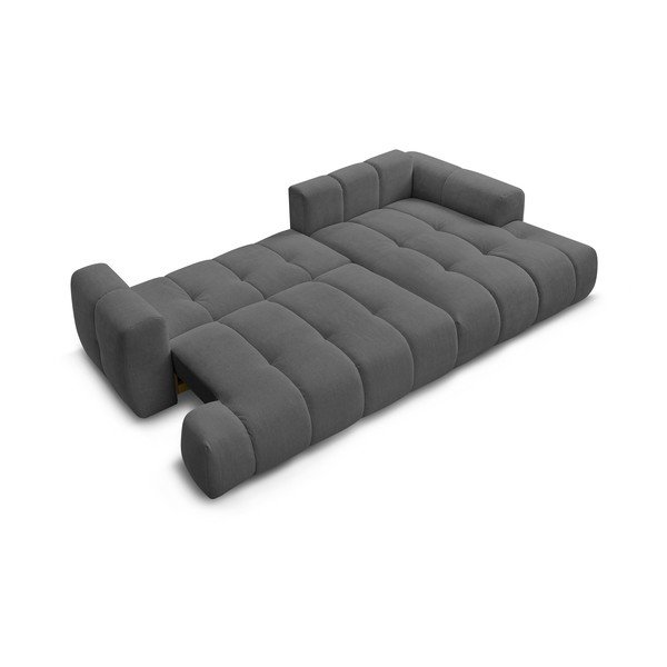 Colțar gri închis extensibil/cu spațiu de depozitare (cu colț pe partea dreaptă/cu șezlong) Fuji – Bobochic Paris-image-4